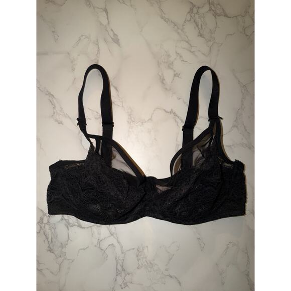 Victoria’s Secret Dream Angels Lace Balconette Bra Black 34D Underwire Unlined - Picture 5 of 7